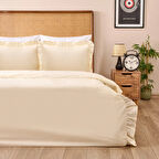 Soft Fırfırlı Çift Kişilik Nevresim Takımı - Bej