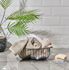 Metal Banyo Organizeri - Siyah - 28 cm