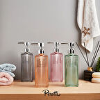 Square Tower Cam Sıvı Sabunluk - Asorti - 21x7 cm