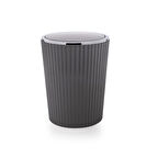 Nely Krom Kaplama Banyo Çöp Kovası - Gri - 6 lt