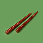 2'li Burgulu Parlak Şamdan Mumu - Karamel - 25 cm