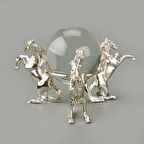 Deco Atlı Cam Top Dekor - Silver - 11 cm