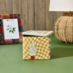 Baskılı Kare Kutu - Renkli - 14 cm