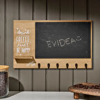 Dekoratif Kahve Köşesi Ahşap Askılık - Kahverengi - 43x27 cm