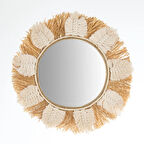 Deco Boho Ayna - Beyaz - 40 cm