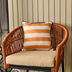 Soft Nautical Fun Çizgili Kırlent - Hardal / Yeşil - 40x40 cm