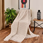 Soft Nou Koltuk Şalı - Ekru / Bej - 170x220 cm