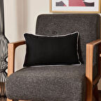 Soft Ethnic Biyeli Kırlent - Siyah - 30x50 cm