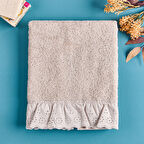 Soft Fırfırlı Yüz Havlusu - Krem - 50x90 cm