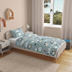 Çocuk Penguen Desenli Nevresim Takımı - Mavi