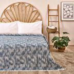 Soft Çizgili Tek Kişilik Yatak Örtüsü - Lacivert - 160x225 cm