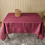 Soft Jakarlı Dokuma Masa Örtüsü - Mürdüm - 160x220 cm