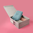 Home PVC Detaylı Hurç - Gri - 38x33x15 cm