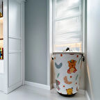 Ayıcık Figürlü Çamaşır Sepeti - Renkli - 20 lt