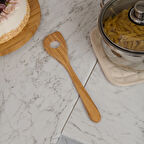 Zeytin Ağacı Büyük Delikli Spatula - Açık Kahverengi - 30 cm