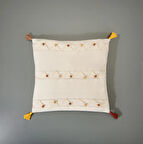 Soft Boncuklu Kırlent - Ekru - 40x40 cm