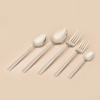 30 Parça Paslanmaz Çelik Çatal Kaşık Seti - Gri