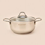 Paslanmaz Çelik Tencere - Gri - 20 cm