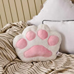 Soft Pati Figürlü Yastık - Beyaz - 40x30 cm