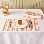 Soft Alno 2'li Amerikan Servis - Ekru / Kiremit - 30x50 cm