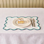 Soft Nonna Amerikan Servis - Yeşil / Mavi - 30x50 cm