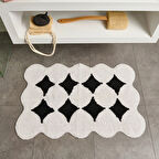 Soft Elegant Curves Tufting Banyo Paspası - Siyah - 60x90 cm