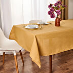 Soft Bella Keten Masa Örtüsü - Hardal - 140x200 cm
