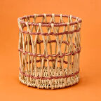 Living Granny Summer Silindir Dekoratif Sepet - Bej - 20x20 cm