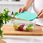 Snow Box Saklama Kabı - Şeffaf / Yeşil - 790 ml