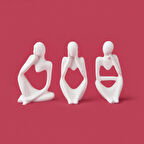 Deco Human 3'lü Biblo - Beyaz