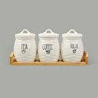 Kitchen 3'lü Seramik Baharatlık Seti - Beyaz