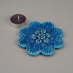 Çini Bardak Altlığı - Turkuaz - 11 cm