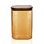 Mia Akasya Dikdörtgen Cam Kavanoz - Amber - 1,2 lt