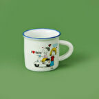 I Love You Desenli Türk Kahvesi Fincanı - Asorti - 80 ml