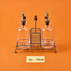 Julia Metal 2'li Cam Yağlık - Şeffaf / Siyah - 200 ml