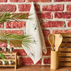 Soft Müslin Zeytin Desenli Kurulama Bezi - Beyaz - 40x60 cm