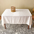 Soft Floral Devore Masa Örtüsü - Krem - 140x200 cm