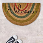 Home Coco Regnbue Kapı Önü Paspası - Bej - 45x75 cm