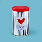 Love Yuvarlak Tekli Metal Kutu - Renkli - 900 ml
