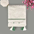 Soft Piene El Havlusu - Ekru / Yeşil - 30x50 cm