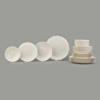 Kitchen 24 Parça İnci Porselen Yemek Takımı - Krem