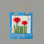 Deco Çiçek Anahtar Askısı - Mavi - 15 cm