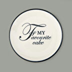 Kitchen Porselen Flower Tatlı Tabağı - Siyah / Krem - 19 cm