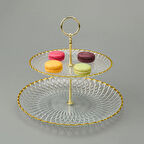 Kitchen Zelazo İki Katlı Kurabiyelik - Şeffaf / Altın