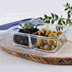 Lockie&Lock Saklama Kabı - Şeffaf / Mavi - 1010 ml