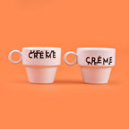 Kitchen Creme 2'li Espresso Fincanı - Krem / Siyah - 105 ml