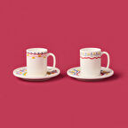 Kitchen Bonjour Magique Kahve 4 Parça Kahve Fincan Takımı - Renkli