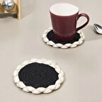 Soft Laetus Bardak Altlığı - Siyah - 13x13 cm