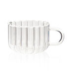 Çizgili Isıya Dayanıklı Cam Kupa - Şeffaf - 250 ml