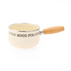 Bubble Emaye Sos Tavası - Krem / Açık Kahverengi - 14 cm